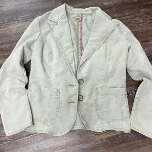 Vintage Y2K Faded Glory cream corduroy blazer with button front and pockets